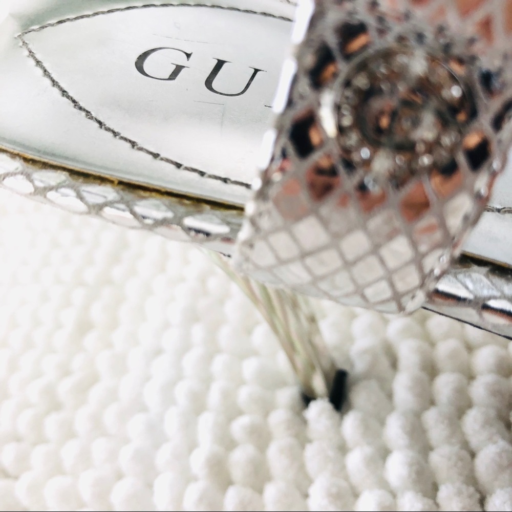 Guess heels silver crisscross sandals size 8.5 M - Picture 5 of 8